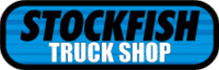 Logo of Stockfish Truck Shop, featuring bold text on a blue background, representing a business focused on trucks and related services.