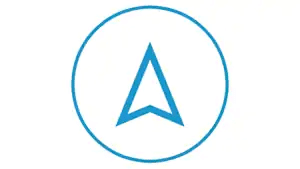 Wi-Fi symbol represented by blue concentric arcs over a dot, indicating wireless internet connectivity.