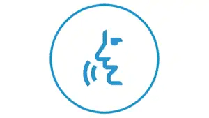 Wi-Fi symbol represented by blue concentric arcs over a dot, indicating wireless internet connectivity.